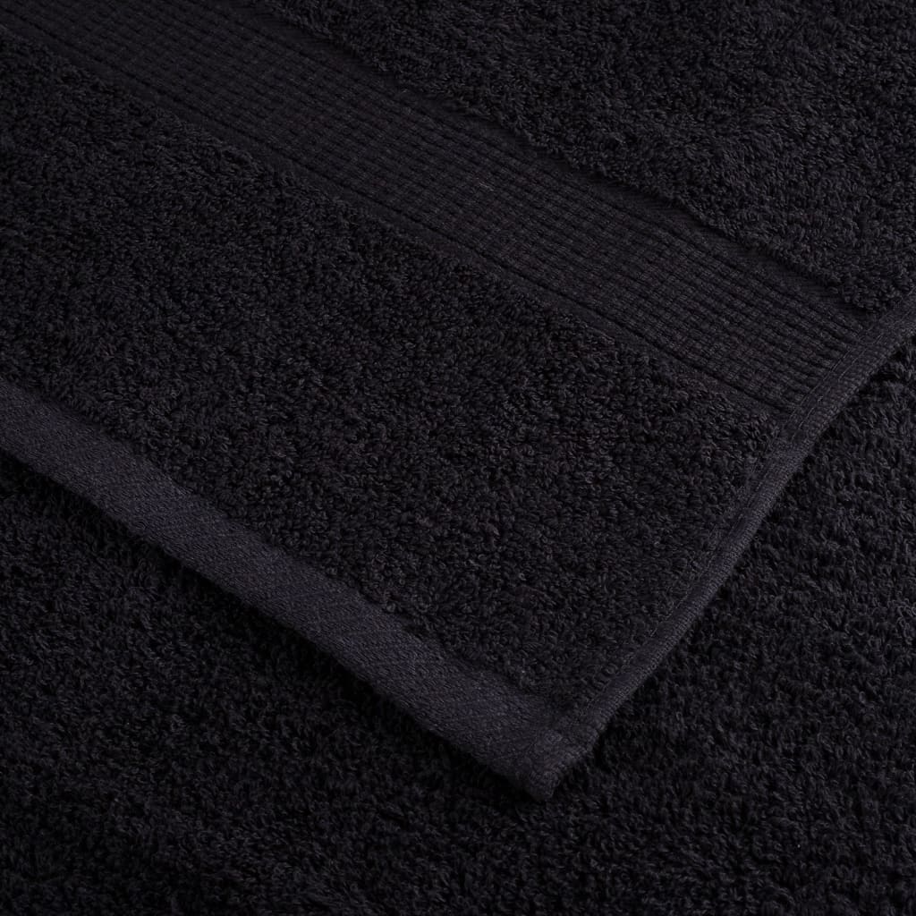 Asciugamani da Doccia SOLUND 4 pz Neri 70x140 cm 600 g/m²