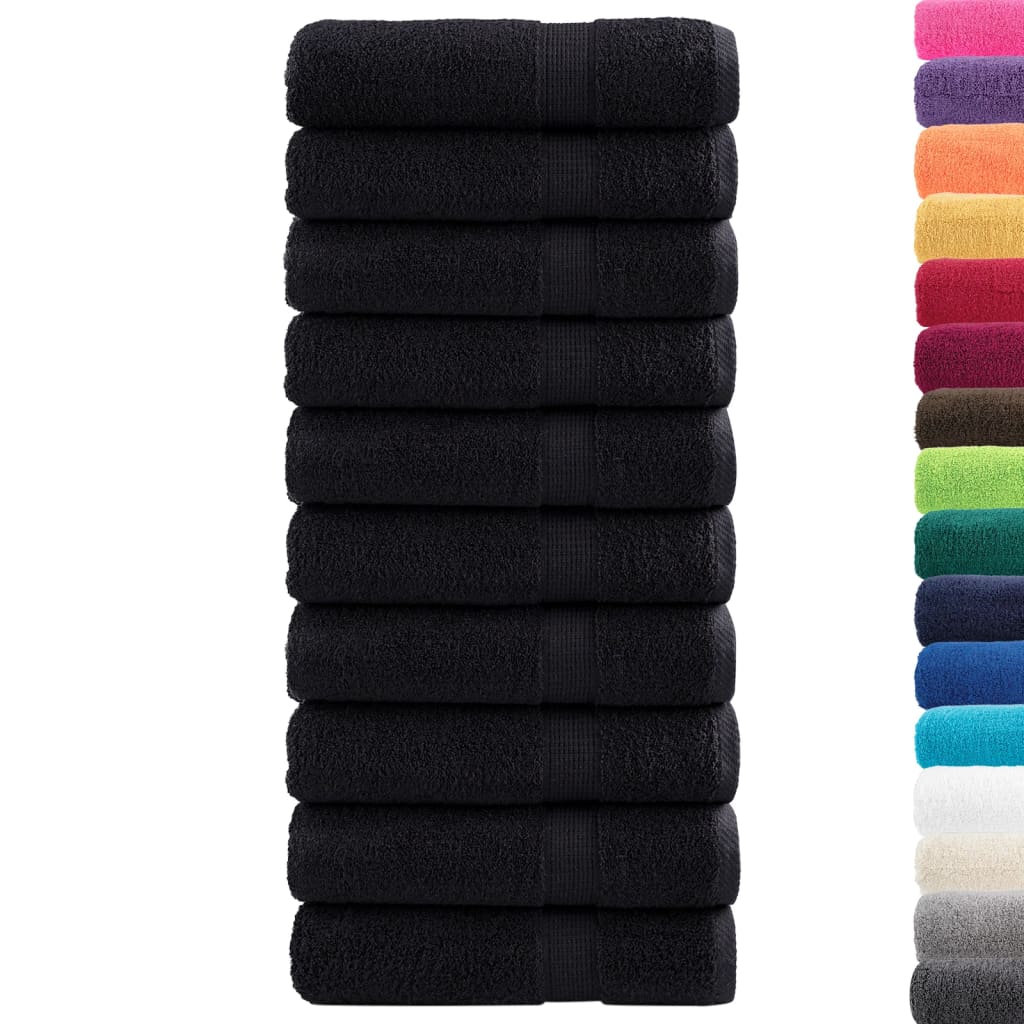 Asciugamani da bagno Premium SOLUND 10pz Nero 100x150cm 600g/m²