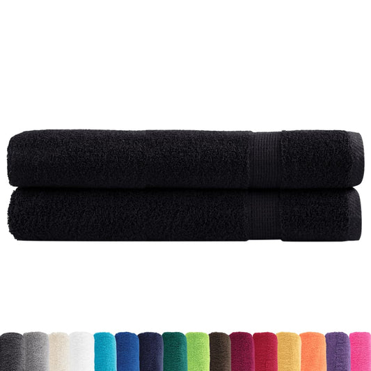 Asciugamani SOLUND 2 pz Neri 100x200 cm 600 g/m² - homemem39