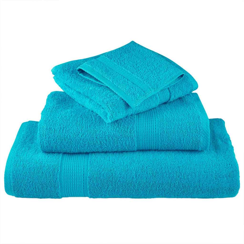 Asciugamano per Ospiti SOLUND 4 pz Turchese 15 x 21 cm 550 gsm | homemem39