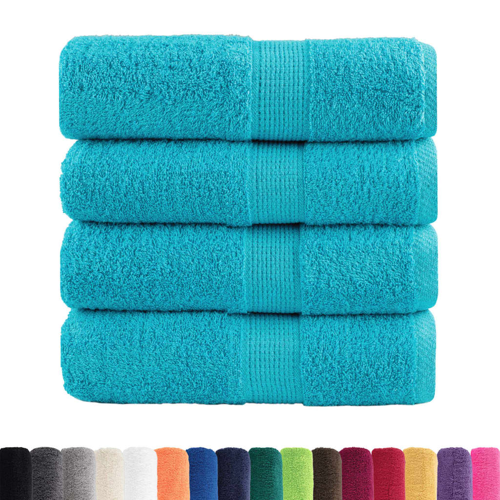 Asciugamani Premium SOLUND 4 pz Turchese 30x30 cm 600 g/m² - homemem39