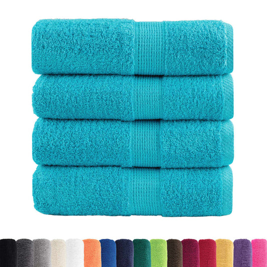 Asciugamani Premium SOLUND 4 pz Turchese 30x30 cm 600 g/m² - homemem39
