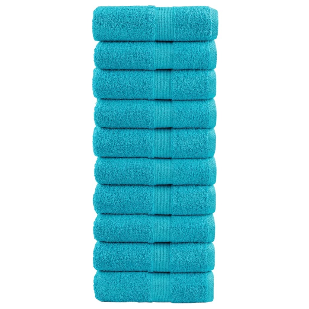 Asciugamani Premium SOLUND 10 pz Turchese 30x30 cm 600 g/m²