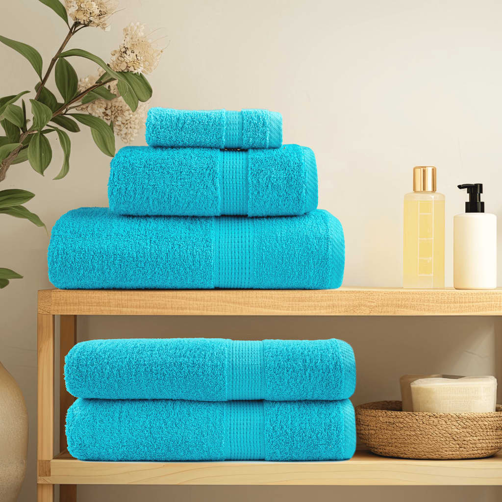 Asciugamani Premium SOLUND 10 pz Turchese 30x30 cm 600 g/m²