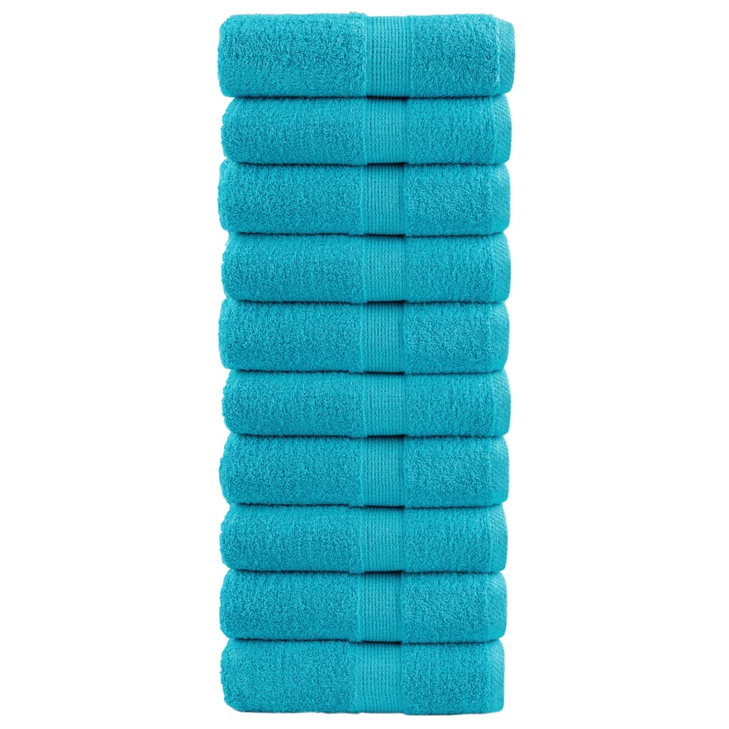 Asciugamani Ospiti SOLUND 10 pz Turchesi 30x50cm 600 g/m²