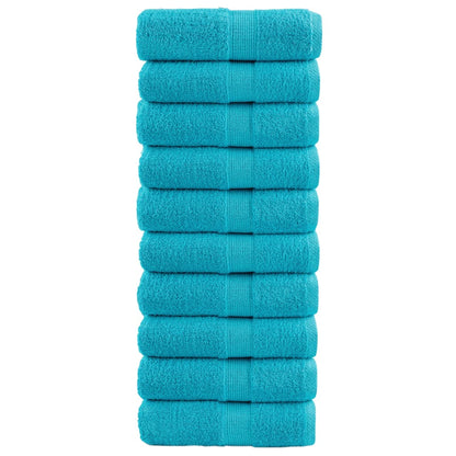Asciugamani Ospiti SOLUND 10 pz Turchesi 30x50cm 600 g/m²
