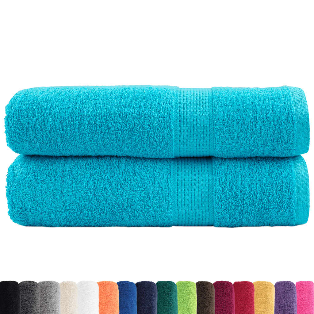 Asciugamani Bagno SOLUND 2 pz Turchesi 50x100 cm 600 g/m² - homemem39