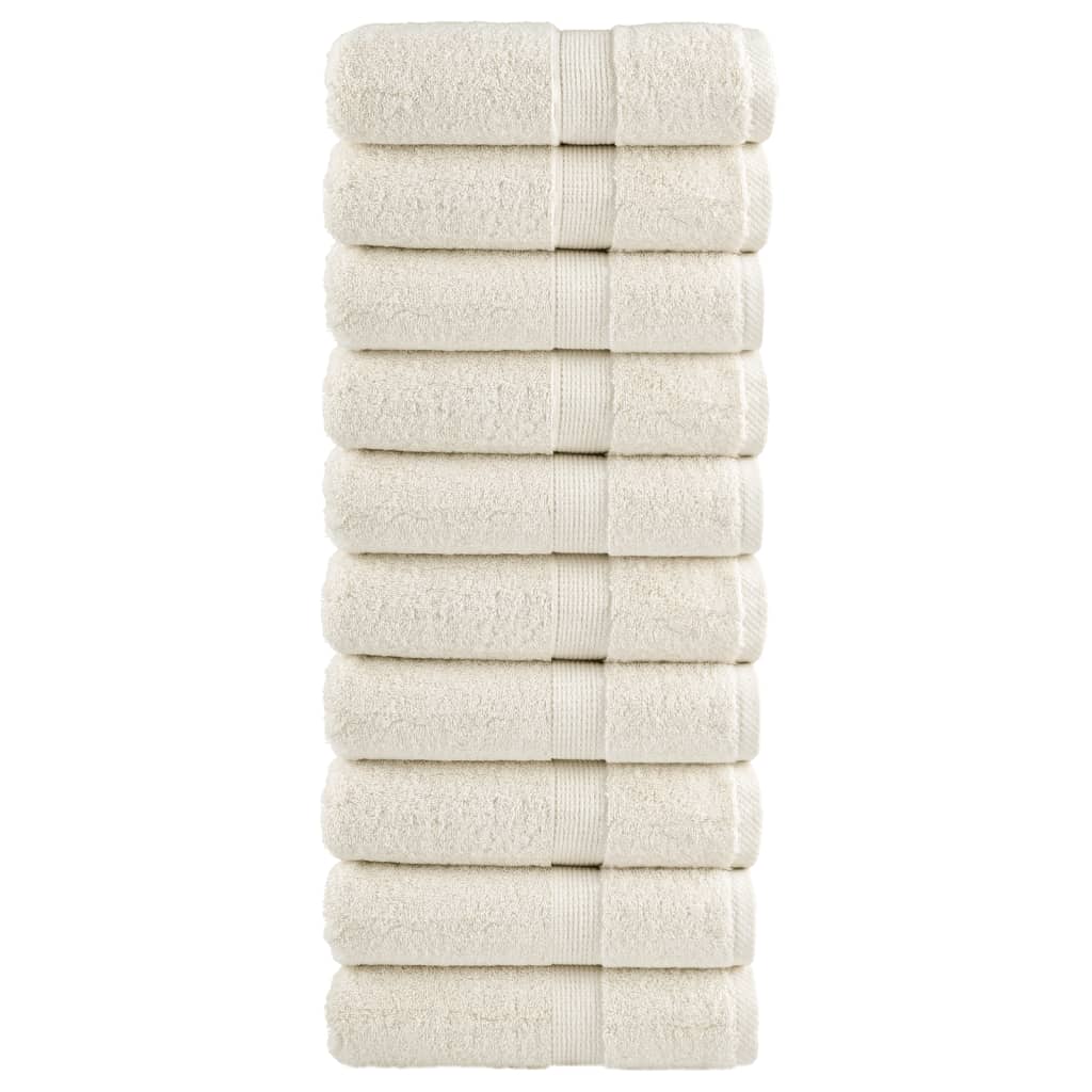 Asciugamani Premium SOLUND 10 pz Crema 30x30 cm 600 g/m² | homemem39