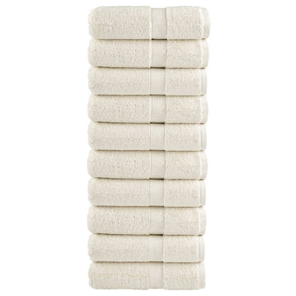 Asciugamani Premium SOLUND 10 pz Crema 30x30 cm 600 g/m² | homemem39