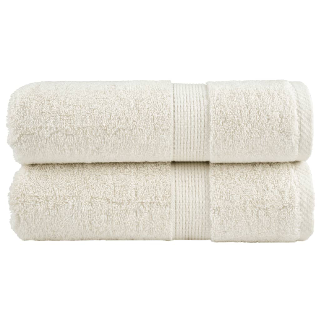 Asciugamani per Ospiti SOLUND 2 pz Crema 30x50 cm 600 g/m²