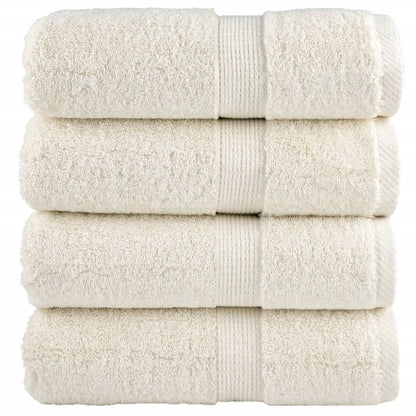 Asciugamani per Ospiti SOLUND 4 pz Crema 30x50 cm 600 g/m²