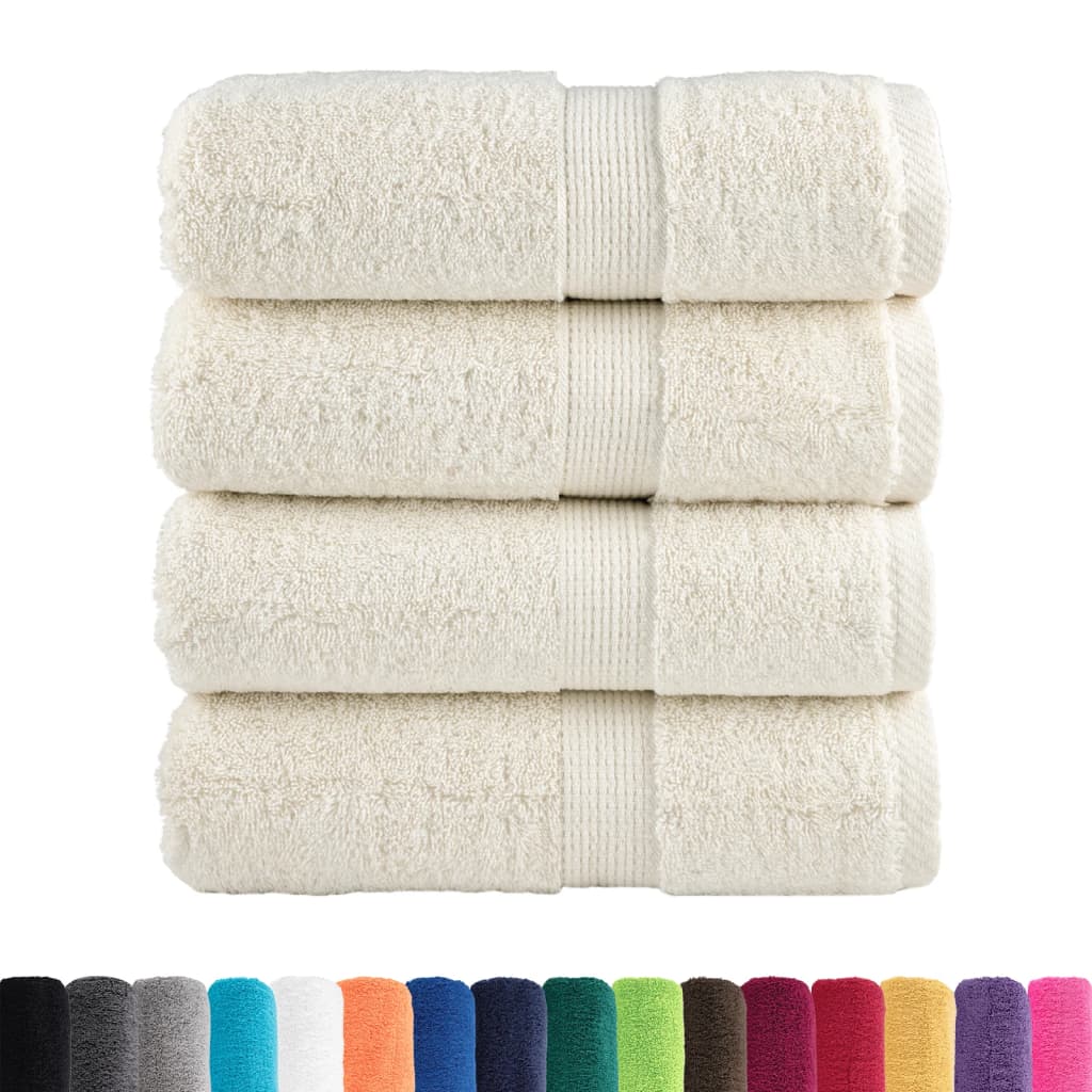 Asciugamani per Ospiti SOLUND 4 pz Crema 30x50 cm 600 g/m² - homemem39
