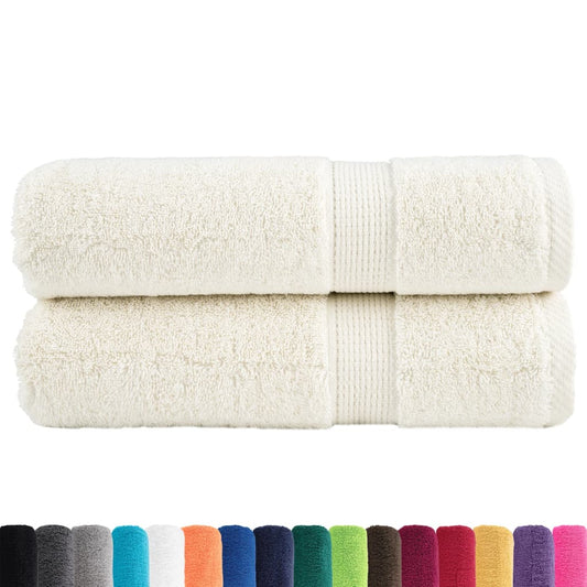 Asciugamani da Bagno SOLUND 2 pz Crema 50x100 cm 600 g/m² - homemem39