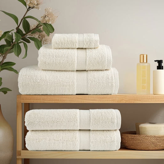 Asciugamani da Bagno SOLUND 2 pz Crema 50x100 cm 600 g/m²