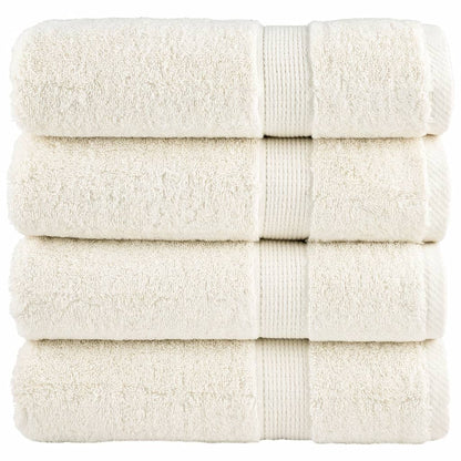 Asciugamani Premium SOLUND 4 pz Crema 50x100 cm 600 g/m²