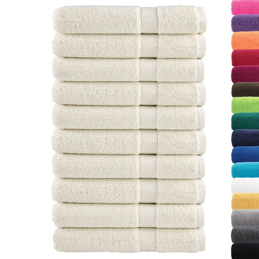 Asciugamani Premium SOLUND 10 pz Crema 100x200 cm 600 g/m² - homemem39