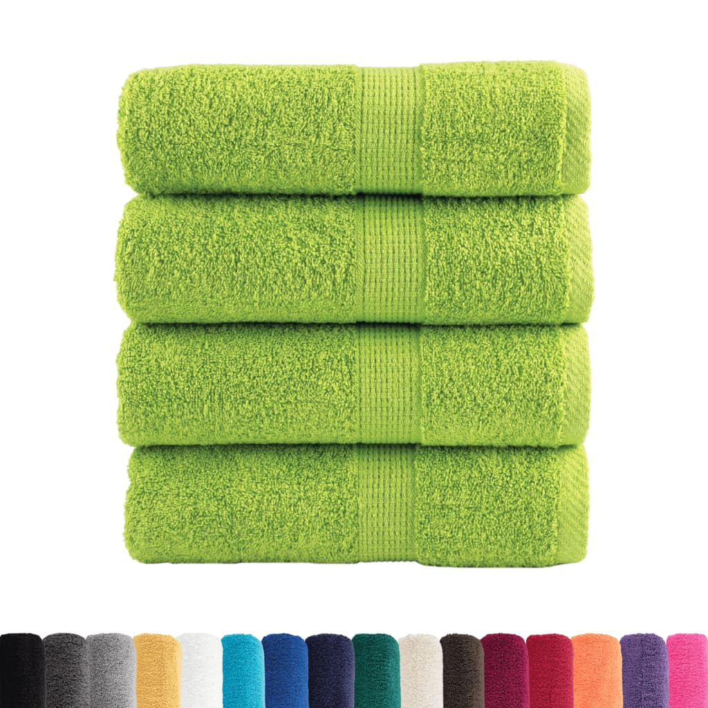Asciugamani Premium SOLUND 4 pz Verde Mela 30x30 cm 600 g/m²