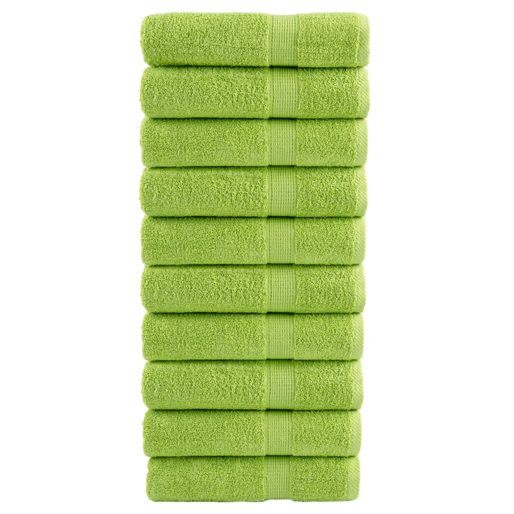 Asciugamani SOLUND 10 pz Verde Mela 50x100 cm 600 g/m² | homemem39