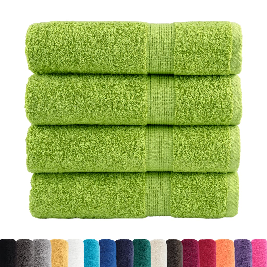 Asciugamani da bagno Premium SOLUND 4 pz Verde mela 100x150 cm