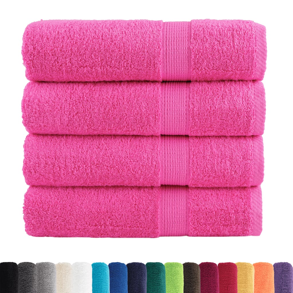 Asciugamani da bagno Premium SOLUND 4 pz Rosa 100x150cm 600g/m²