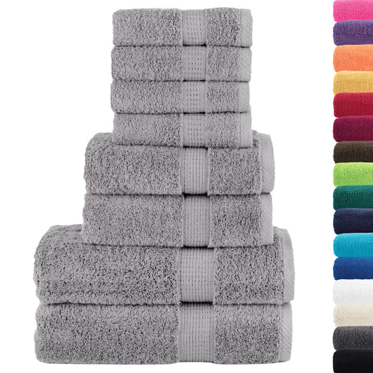 Set ASciugamani SOLUND 8 pz Grigio 600 gsm - homemem39