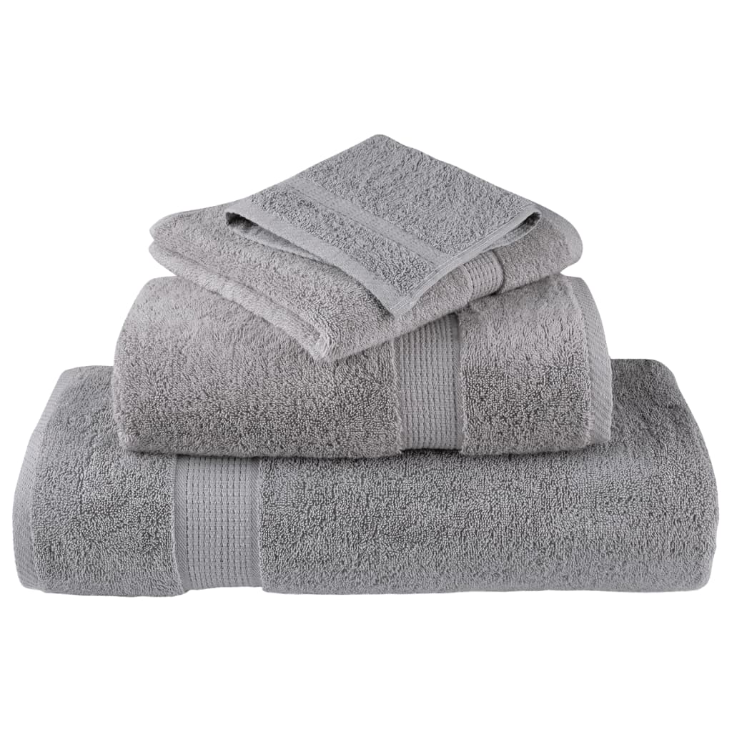 Set ASciugamani SOLUND 6 pz Grigio 600 gsm - homemem39