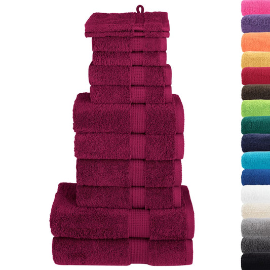 Set ASciugamani SOLUND 12 pz Bordeaux 600 gsm - homemem39