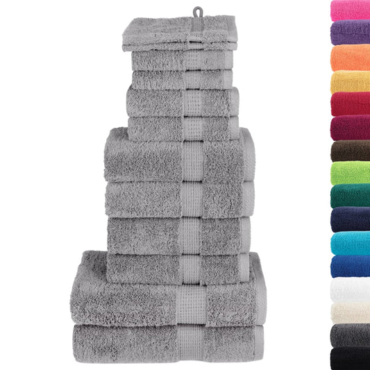 Set ASciugamani SOLUND 12 pz Grigio 600 gsm - homemem39