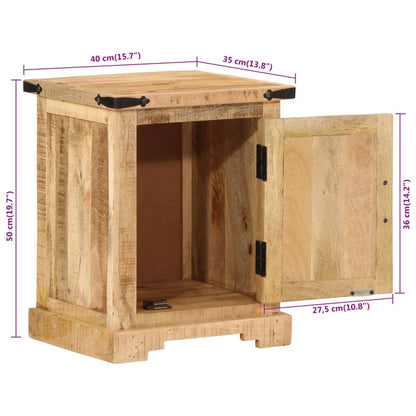 Comodino 40x35x50 cm in Legno Massello di Mango - homemem39