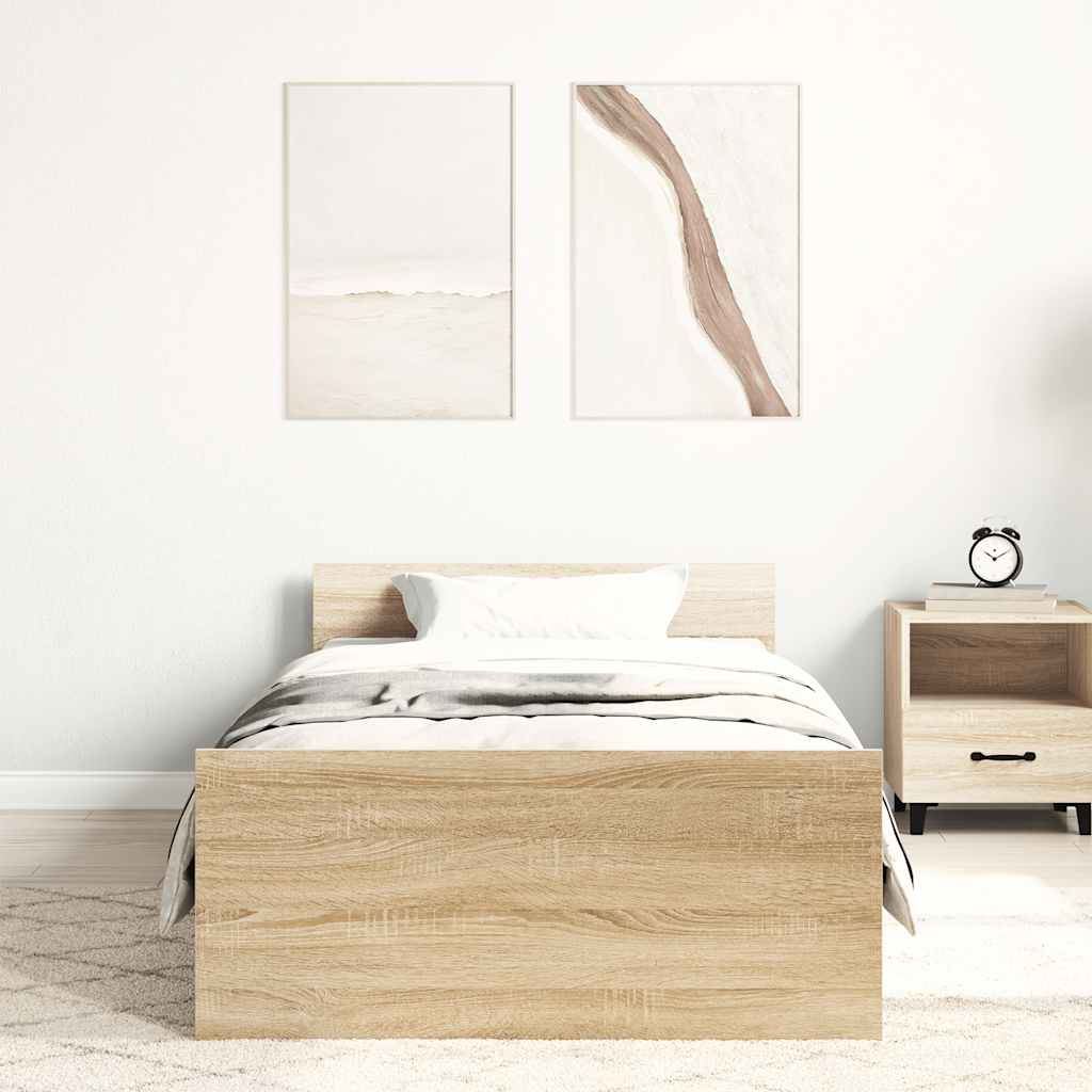 Giroletto senza Materasso Rovere Sonoma 90x200 cm in Truciolato | homemem39