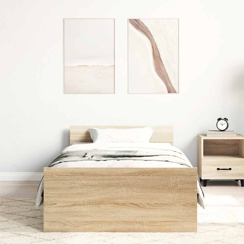 Giroletto senza Materasso Rovere Sonoma 100x200cm in Truciolato | homemem39