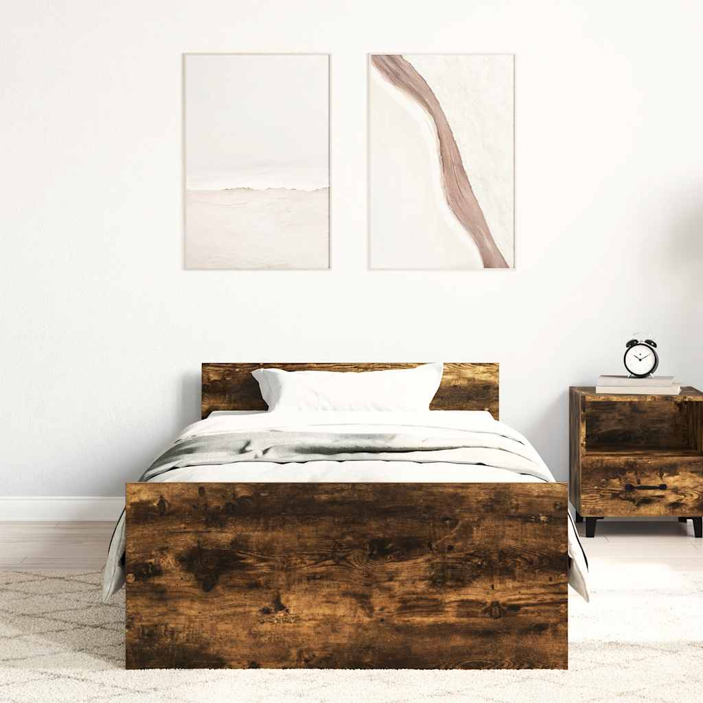 Giroletto senza Materasso Rovere Fumo 100x200 cm in Truciolato | homemem39