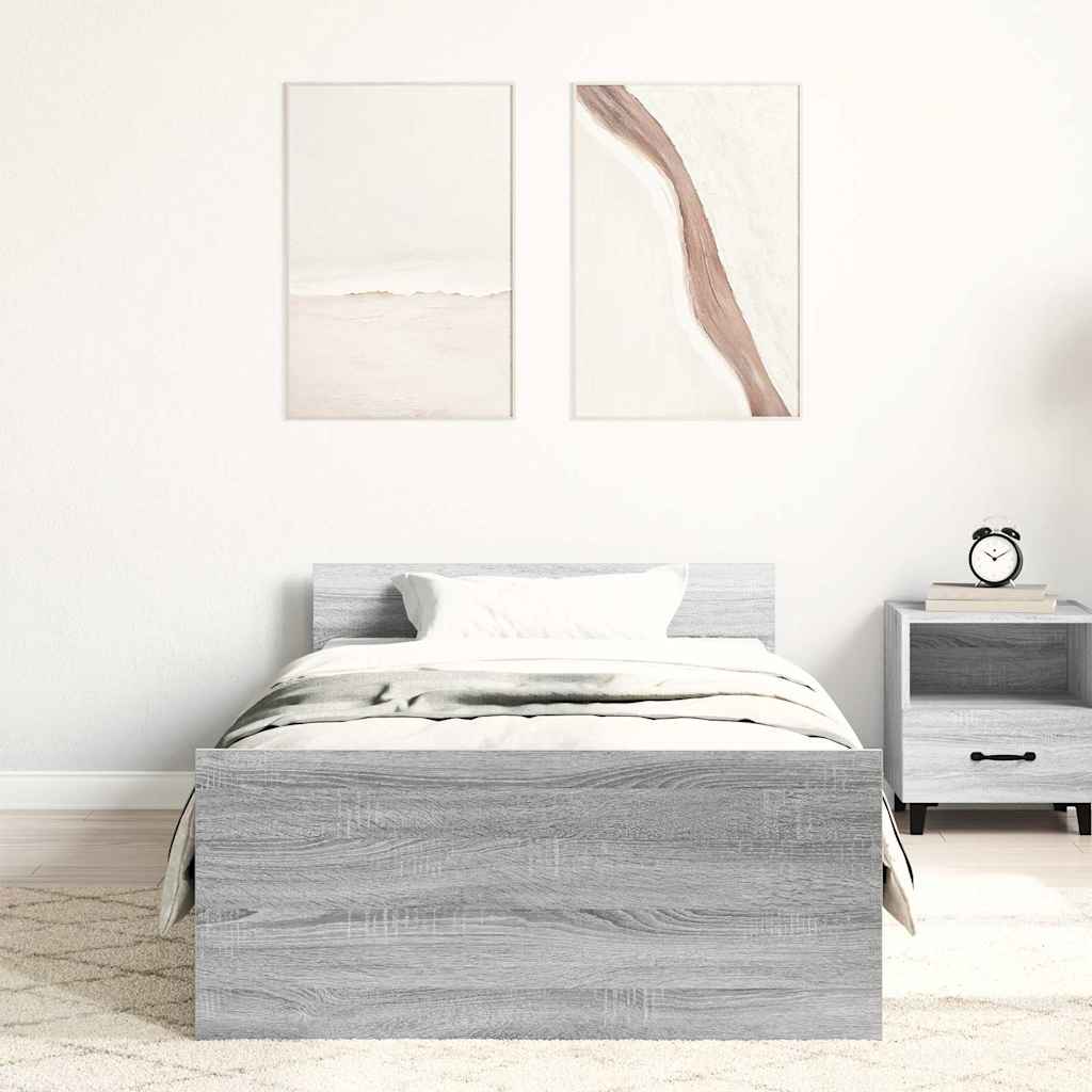 Giroletto Grigio Sonoma 90x190 cm in Legno Multistrato | homemem39