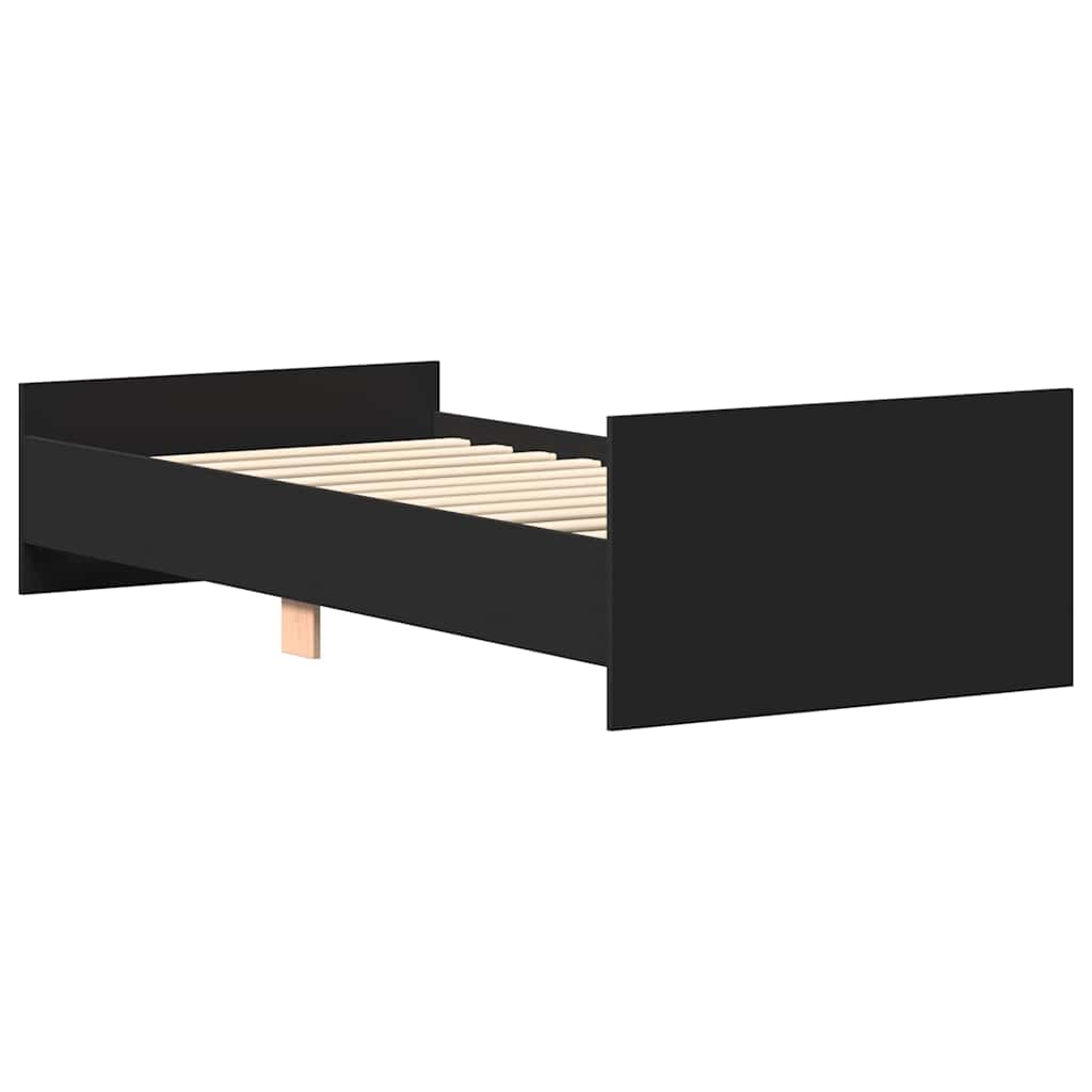 Giroletto Nero 75x190 cm Small Single in Legno Multistrato - homemem39