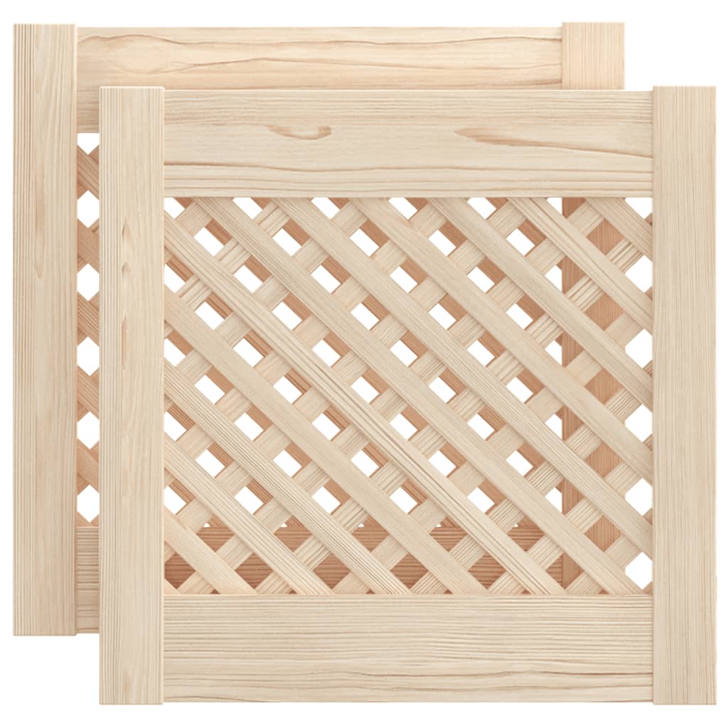 Ante con Design a Reticolo 2 pz 39,5x39,5 cm in Legno di Pino - homemem39