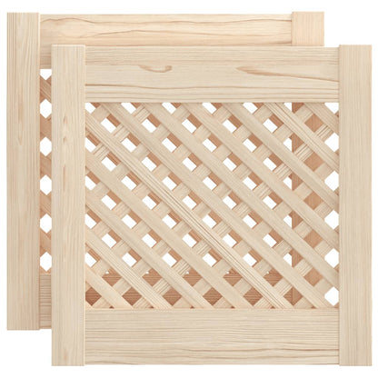 Ante con Design a Reticolo 2 pz 39,5x39,5 cm in Legno di Pino - homemem39
