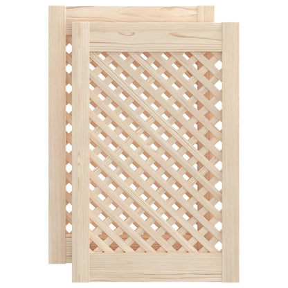 Ante con Design a Reticolo 2 pz 39,5x61,5 cm in Legno di Pino - homemem39