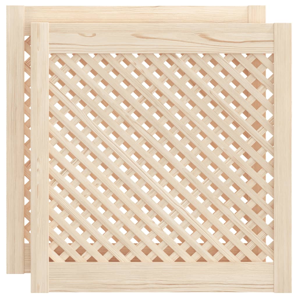 Ante con Design a Reticolo 2 pz 59,5x61,5 cm in Legno di Pino - homemem39