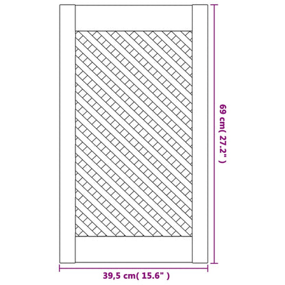 Ante con Design a Reticolo 2 pz 39,5x69 cm in Legno di Pino - homemem39