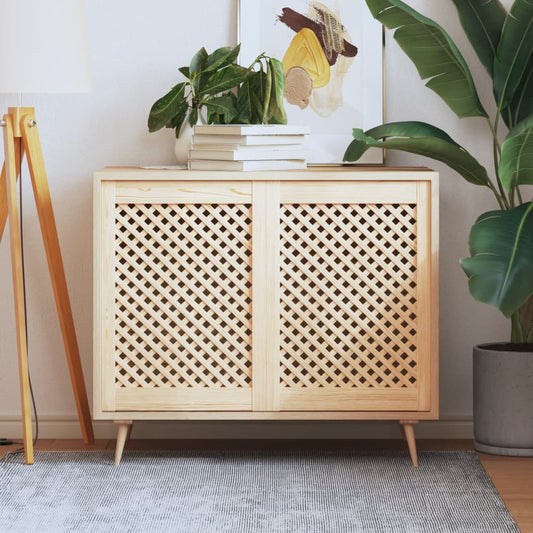 Ante con Design a Reticolo 2 pz 49,5x69 cm in Legno di Pino - homemem39