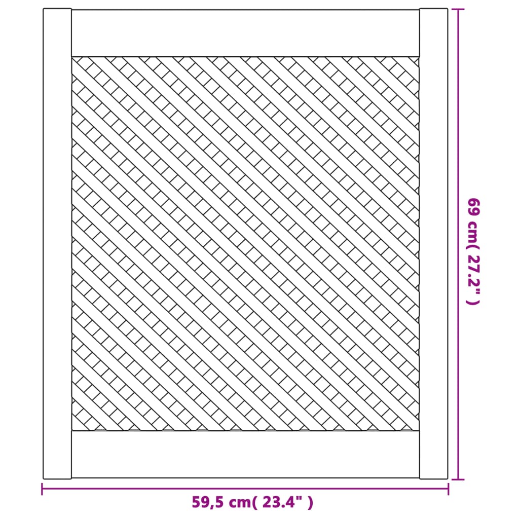Ante con Design a Reticolo 2 pz 59,5x69 cm in Legno di Pino - homemem39