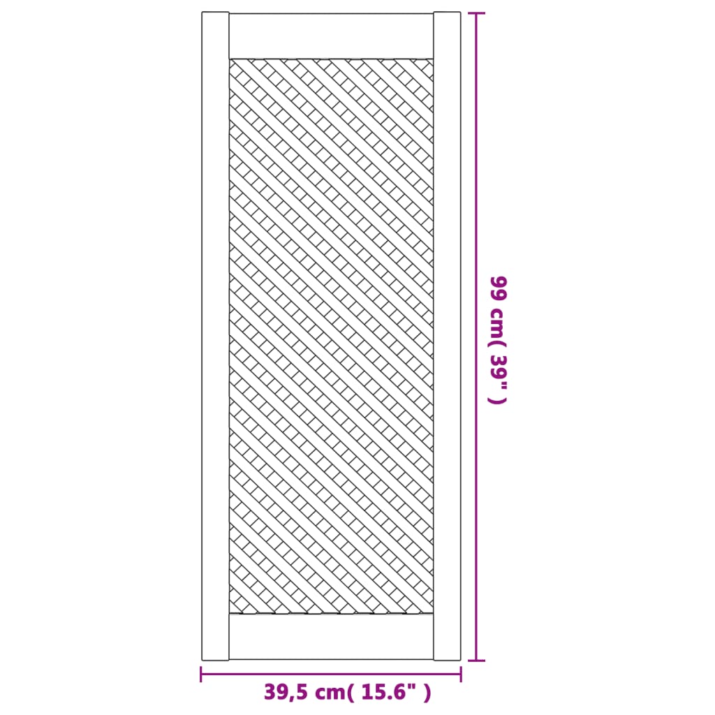 Ante con Design a Reticolo 2 pz 39,5x99 cm in Legno di Pino | homemem39