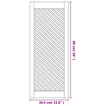 Ante con Design a Reticolo 2 pz 39,5x99 cm in Legno di Pino - homemem39