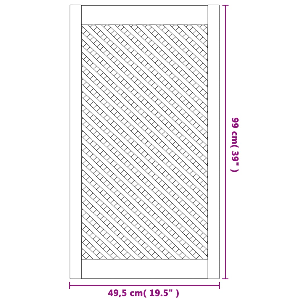 Ante con Design a Reticolo 2 pz 49,5x99 cm in Legno di Pino - homemem39