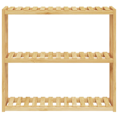 Mensola da Bagno 3 Ripiani Montaggio a Parete 60x15x54cm Bambù - homemem39