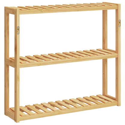 Mensola da Bagno 3 Ripiani Montaggio a Parete 60x15x54cm Bambù - homemem39