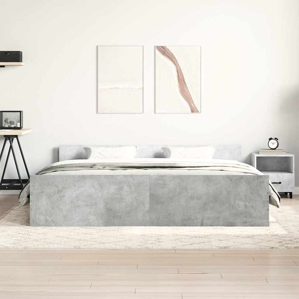 Giroletto con Testiera e Pediera Grigio Cemento 200x200 cm | homemem39
