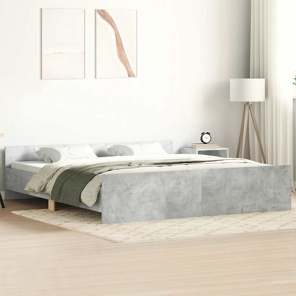 Giroletto con Testiera e Pediera Grigio Cemento 200x200 cm - homemem39