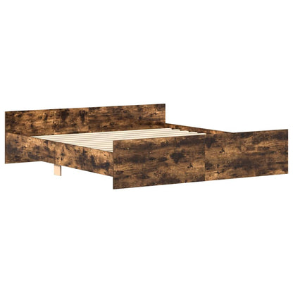 Giroletto con Testiera e Pediera Rovere Fumo 200x200 cm | homemem39