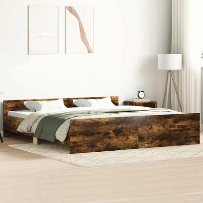 Giroletto con Testiera e Pediera Rovere Fumo 200x200 cm